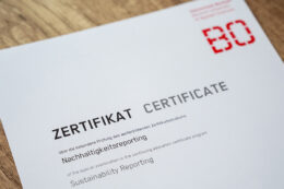 Nachhaltigkeitsreporting - Verleihung der Zertifikate